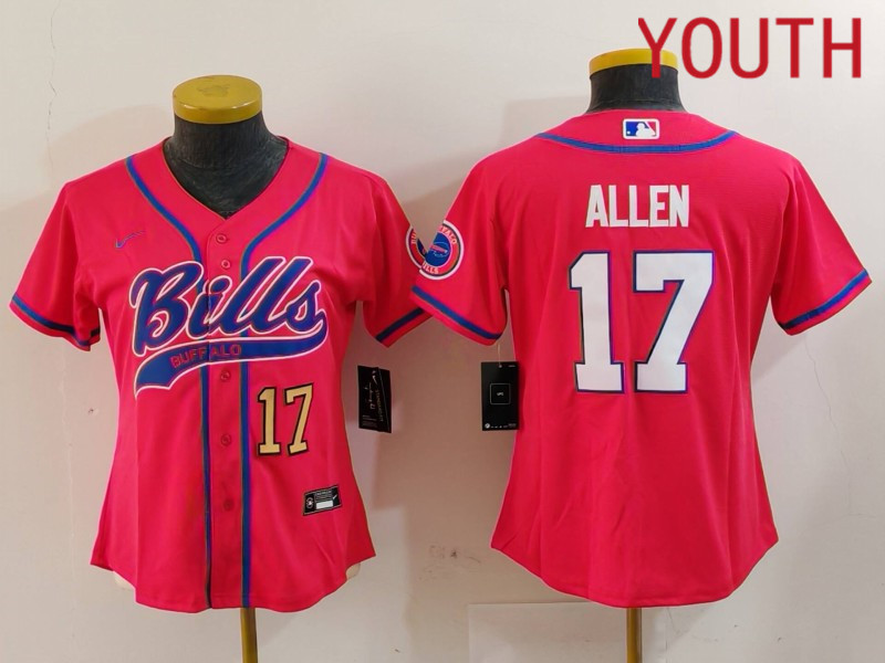 Youth Buffalo Bills #17 Allen Red Joint Name 2024 Nike Limited NFL Jersey style 9121->youth nfl jersey->Youth Jersey